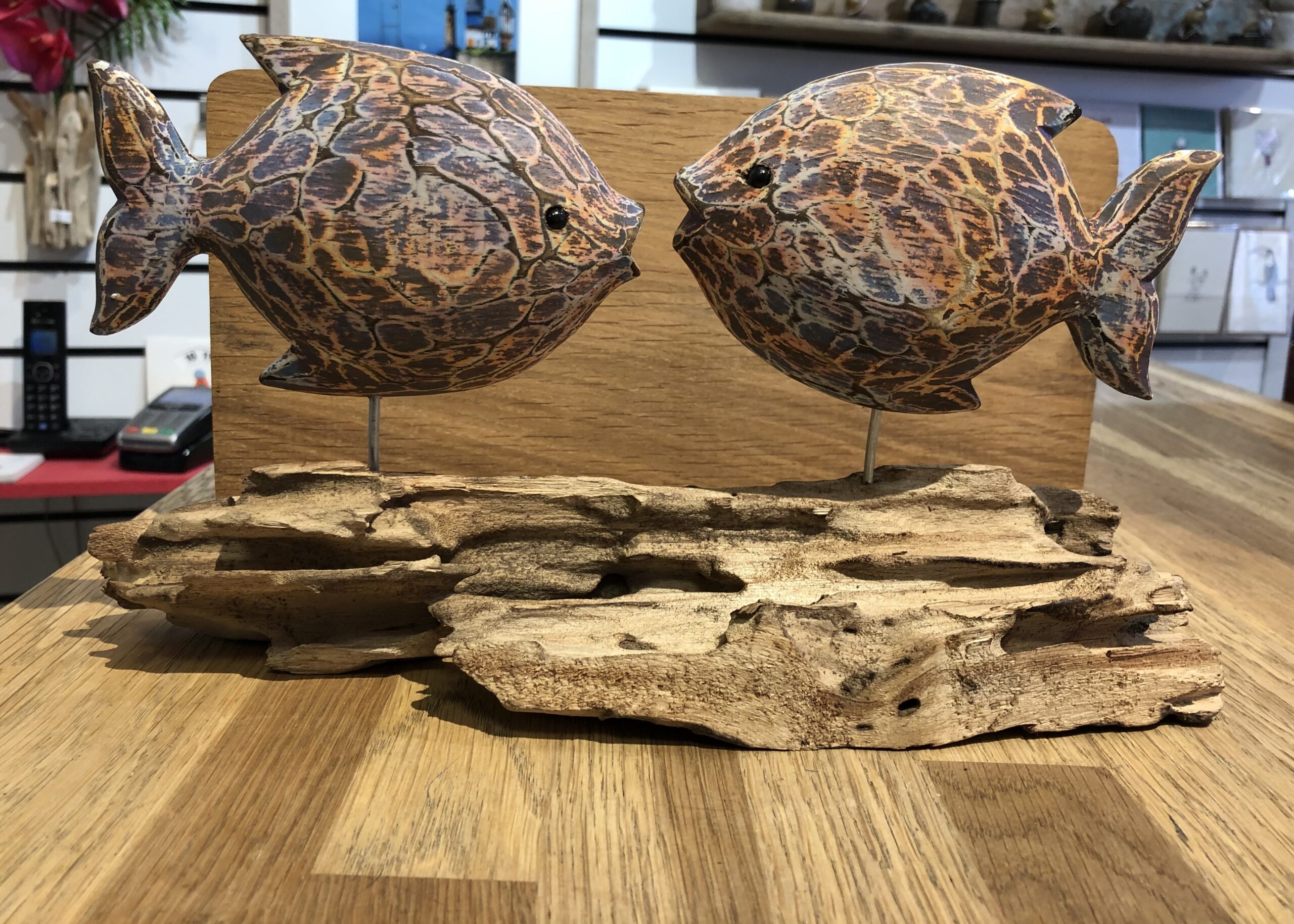 Wooden Fish on Driftwood - The Mole House